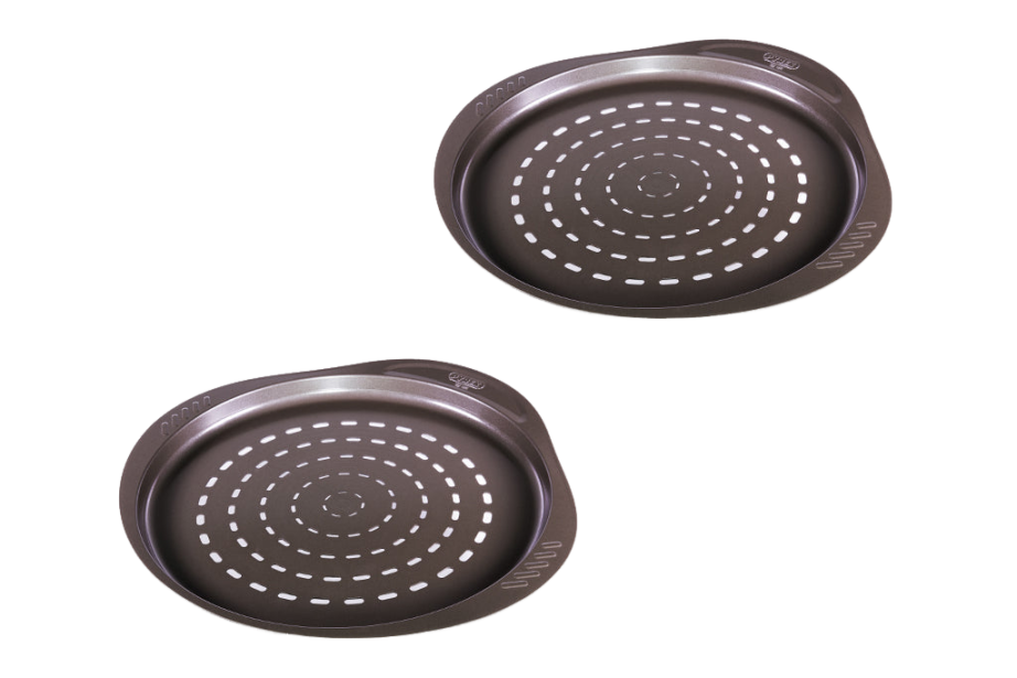 Pizza party - Lot de 2 plats à pizza en métal - asimetriA