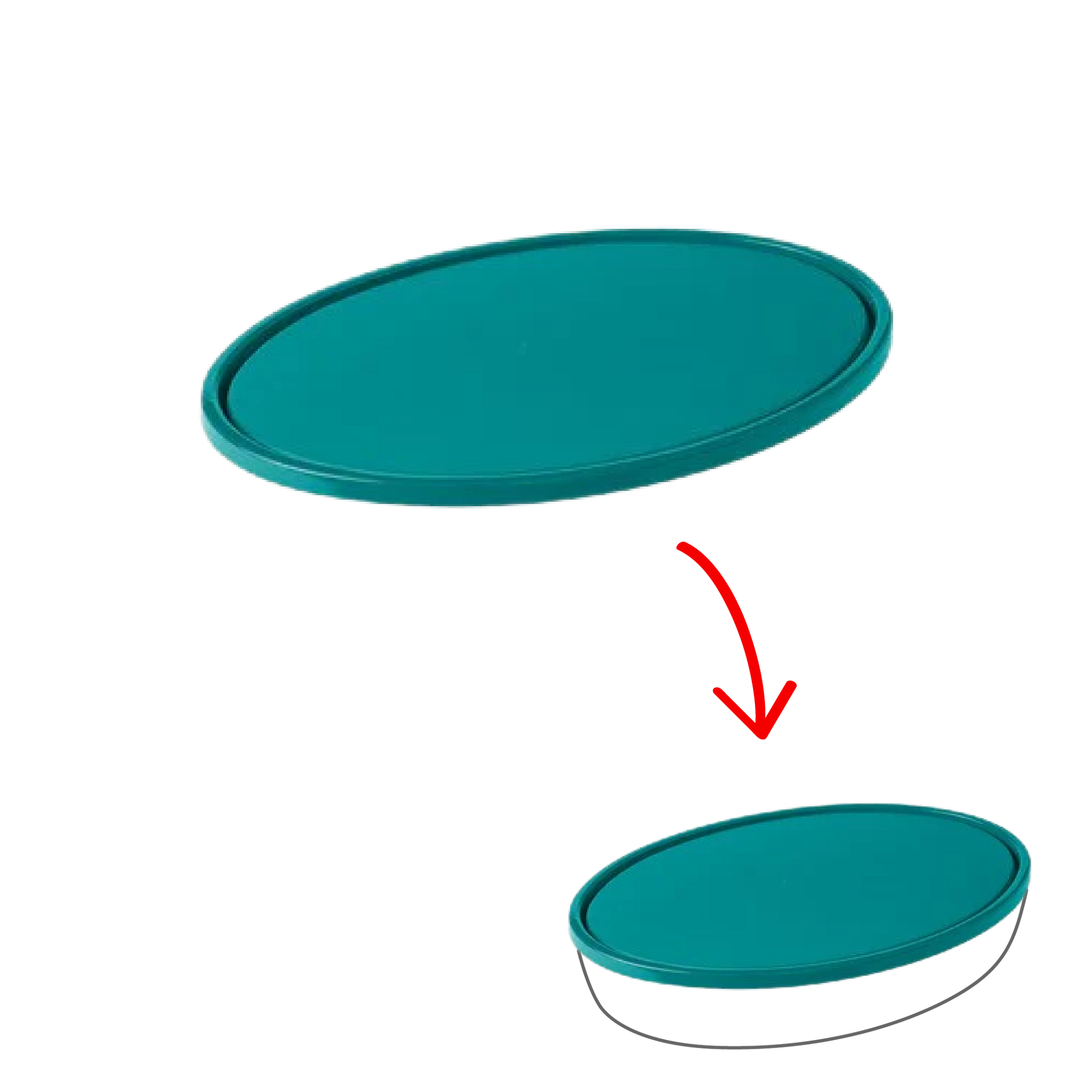 Cook & Store - Couvercle de rechange ovale vert peacock XL