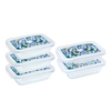 [Edition Limitée] Cook & Go - Lot de 5 Lunch Box rectangulaires en verre avec couvercle hermétique