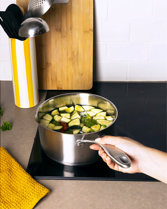 Casserole en inox avec couvercle poignée fixe - Infinity