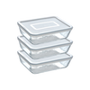 Lot de 3 plats de conservation en verre rectangulaires avec couvercle - Cook & Freeze