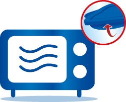 Compatible micro-ondes (avec le couvercle déverrouillé)