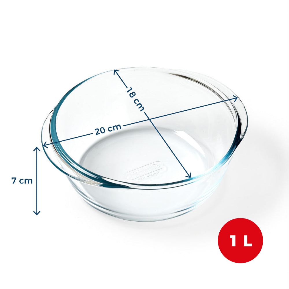 Plat en verre rond - Compatible "air fryer" (friteuse à air chaud)