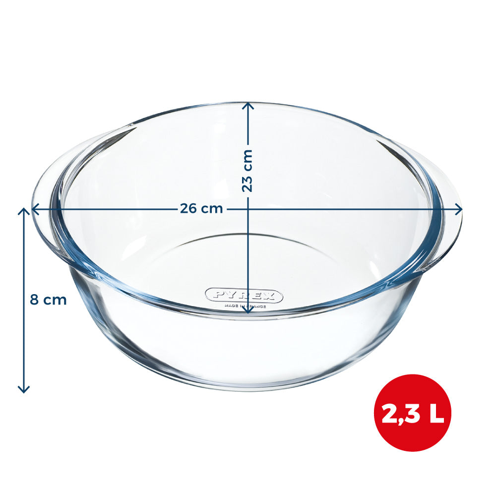 Plat en verre rond - Compatible "air fryer" (friteuse à air chaud)
