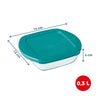 Cook & Store - Plat carré en verre avec couvercle bleu canard compatible "air fryer" (friteuse à air chaud)