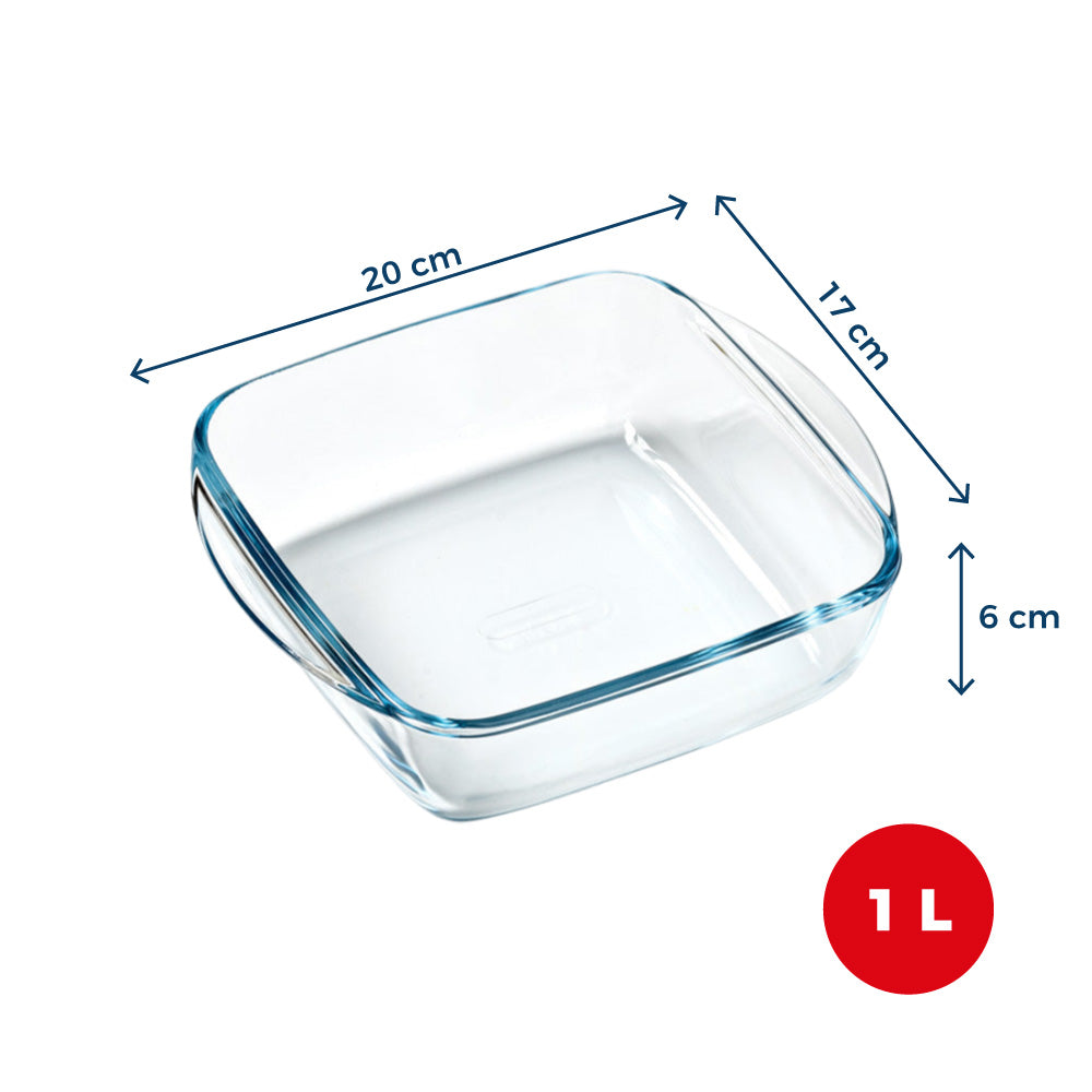 Plat en verre carré - Compatible "air fryer" (friteuse à air chaud)