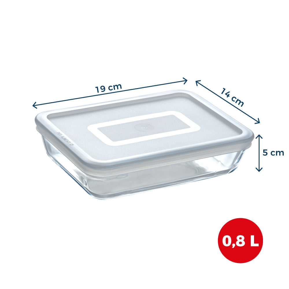 Cook & Freeze - Plat rectangulaire en verre avec couvercle spécial congélation compatible "air fryer" (friteuse à air chaud)
