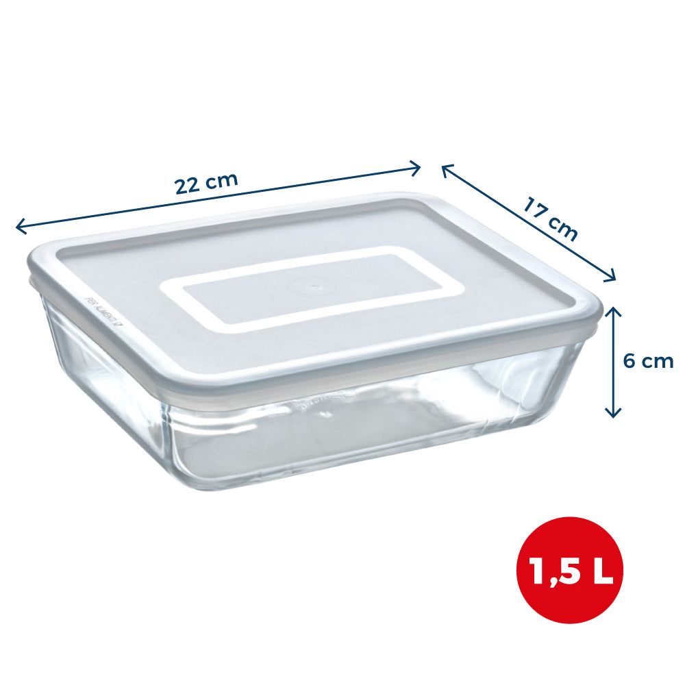 Cook & Freeze - Plat rectangulaire en verre avec couvercle spécial congélation compatible "air fryer" (friteuse à air chaud)
