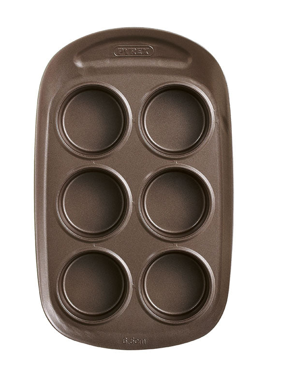 Moule à Muffins 6 Cavités - Acier Revêtement Antiadhésif Double Couche, 27x18 Cm - Sans BPA, Résiste Jusqu'à 230°C