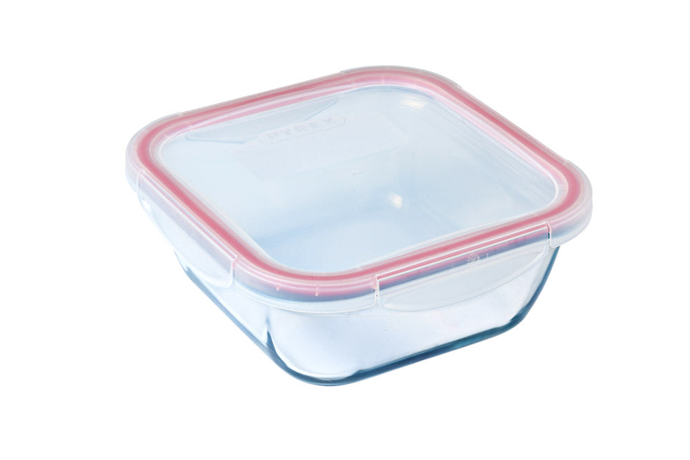 Plat Carré Avec Couvercle BORMIOLI ROCCO - Récipient En Verre 75 Cl - 15x15x6.4 Cm - Bleu Transparent