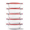 Cook & Heat - Lot de 5 boites de conservation en verre avec couvercle à valves vapeur